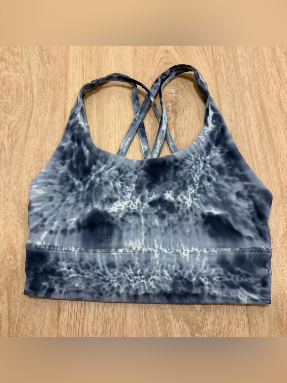 lululemon athletica Tie-Dye Marble Longline Energy Sports Bra - Navy & Gray